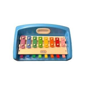 Vintage 1985 Little Tikes Kid Tap a Tune Blue Xylophone Keyboard Music Piano Toy